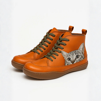 Chique Paris™ | Bottines en cuir pour les amoureux des chats