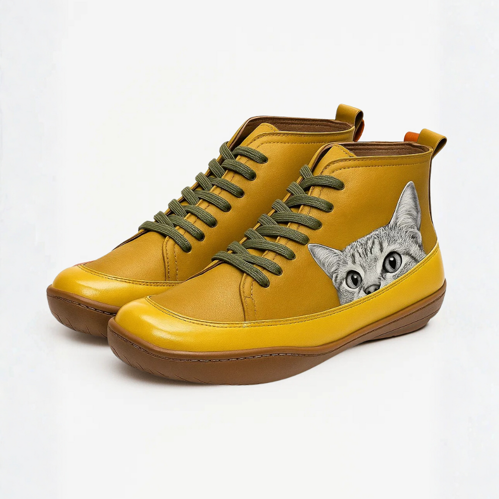 Chique Paris™ | Bottines en cuir pour les amoureux des chats