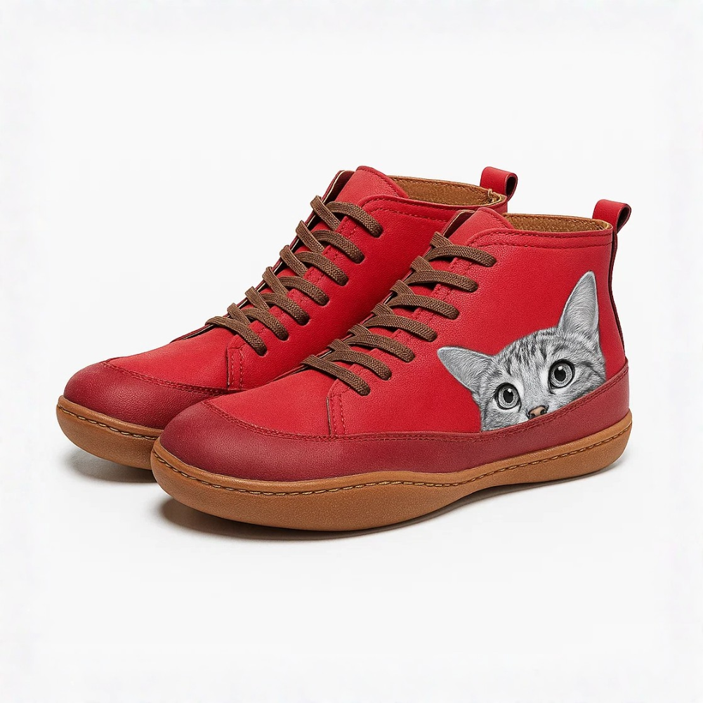 Chique Paris™ | Bottines en cuir pour les amoureux des chats