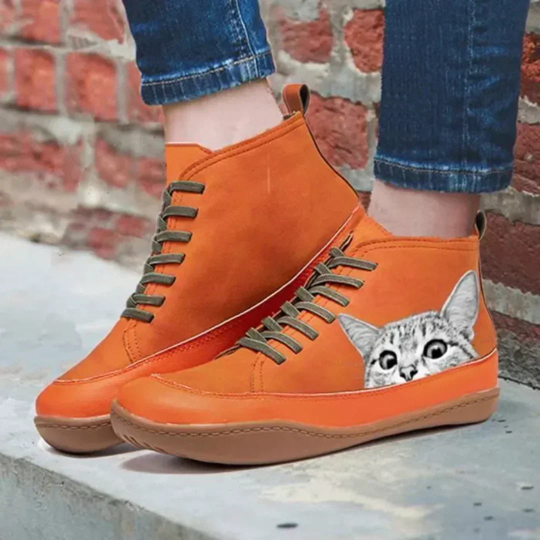 Chique Paris™ | Bottines en cuir pour les amoureux des chats