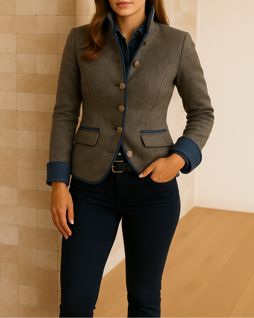 Valeria | Cardigan elegante con colletto alto
