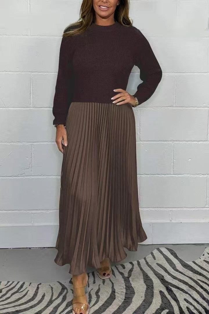 Claudia - Robe longue avec pull et jupe plissée