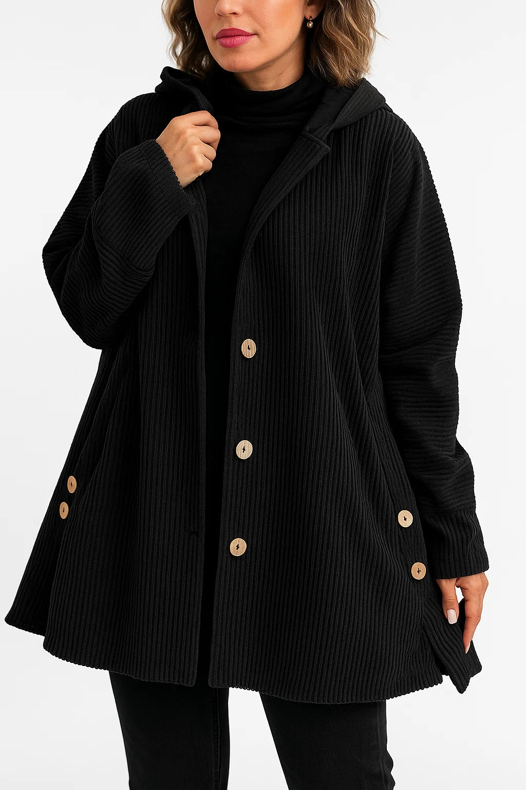 Chique Paris | Veste à capuche en velours décontractée