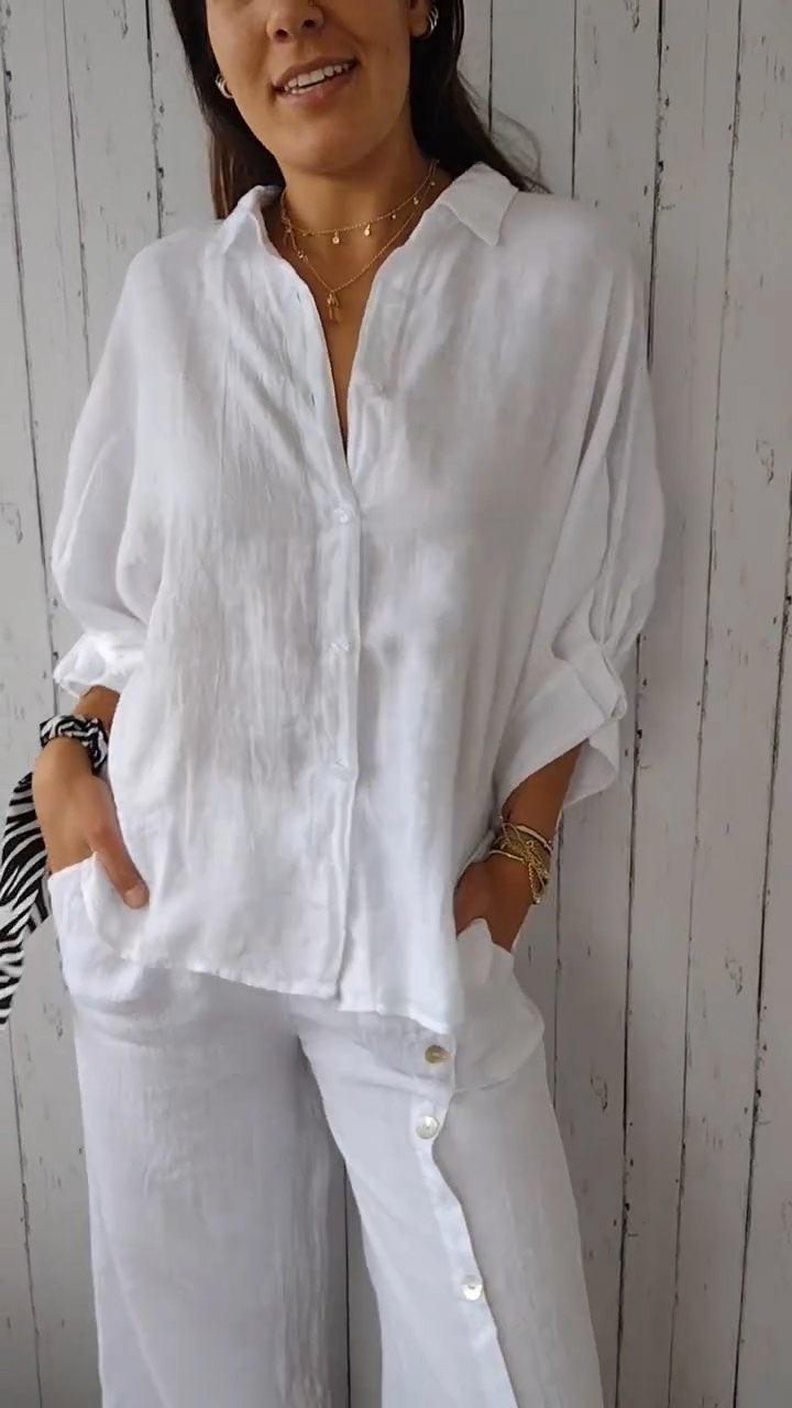 Chloé | Chemise Coton et Lin à Nouer dans le Dos