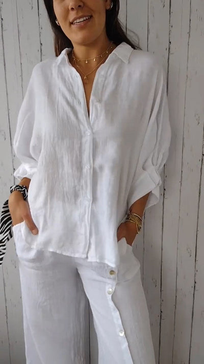 Chloé | Chemise Coton et Lin à Nouer dans le Dos