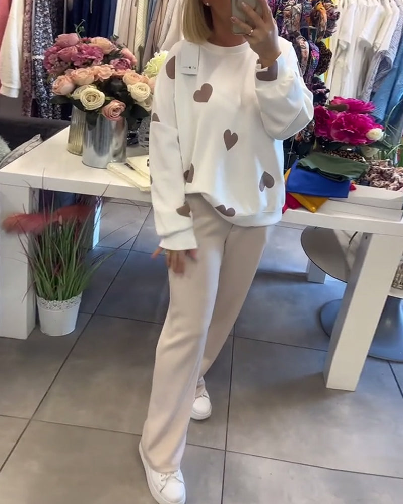 Mila – Pull en coton mélangé avec des cœurs