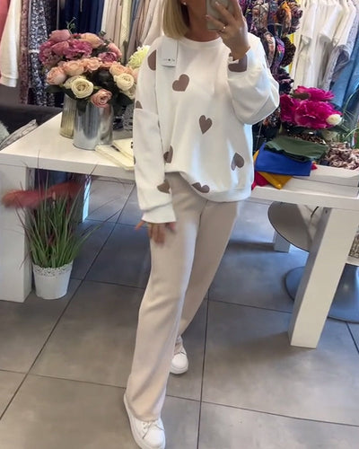 Mila – Pull en coton mélangé avec des cœurs