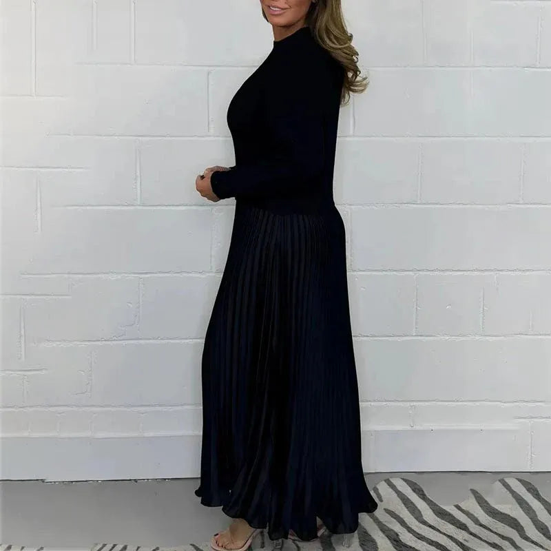 Claudia - Robe longue avec pull et jupe plissée